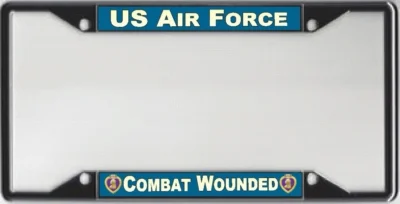 US Air Force combat wounded license plate frame.