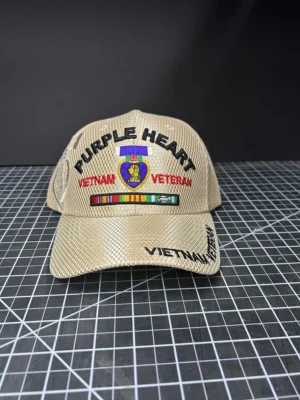 Cap with Purple Heart Vietnam Veteran design.