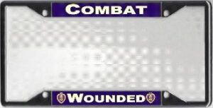 License plate frame with "Combat Wounded" text.