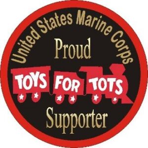 Toys for Tots supporter badge.