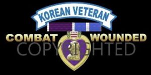 Korean veteran combat wounded badge illustration.