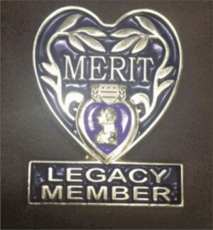 Merit Legacy Member badge with decorative emblem.