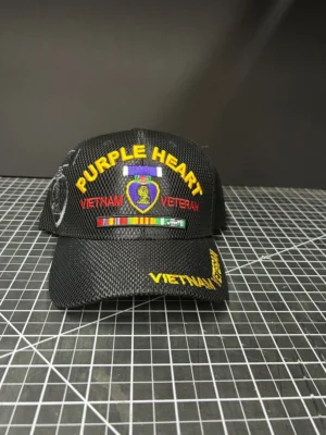 Black Vietnam Veteran Purple Heart cap.
