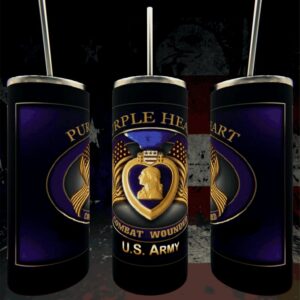 Purple Heart U.S. Army tumblers display.