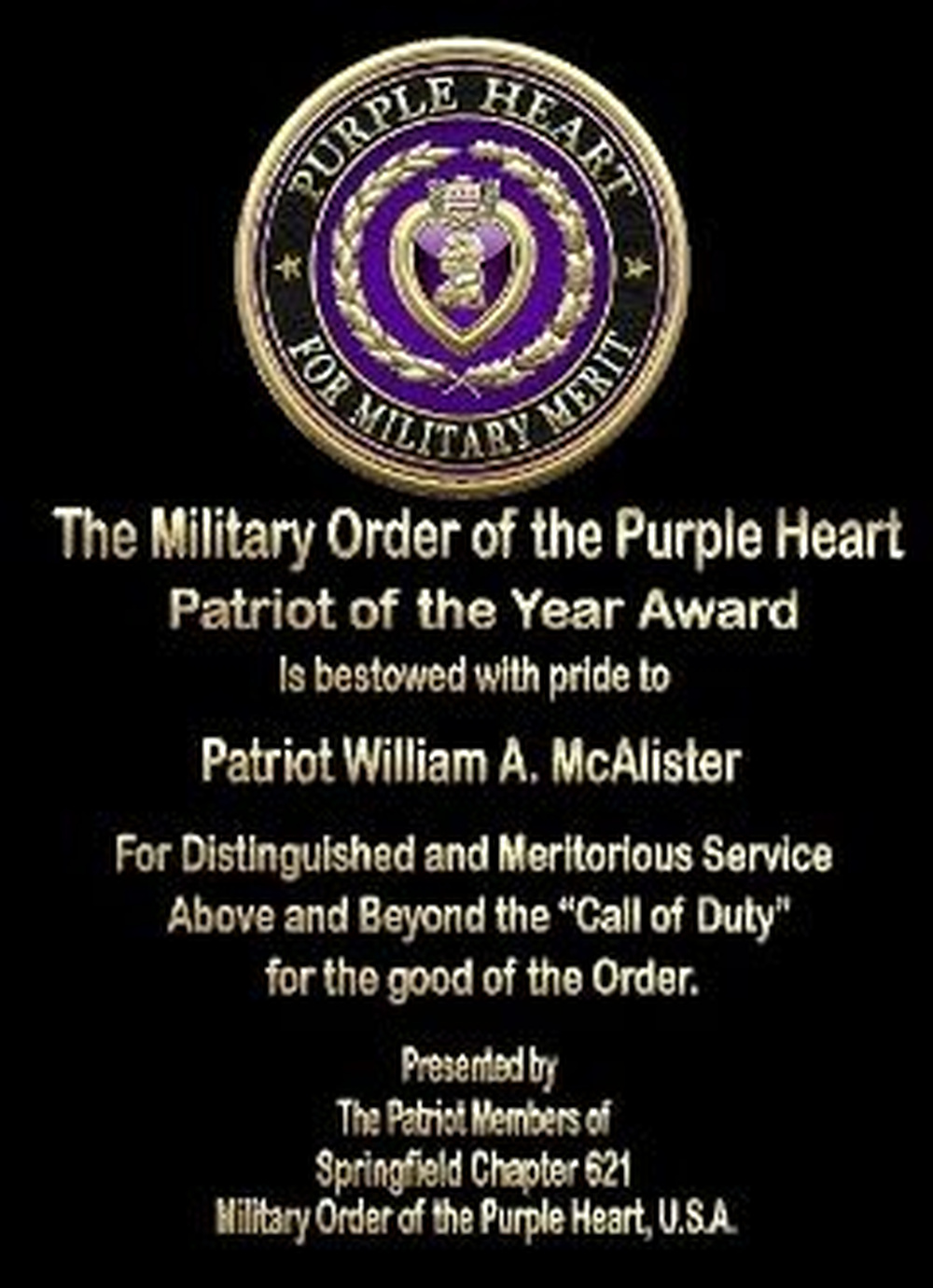 Purple Heart 3D Logo