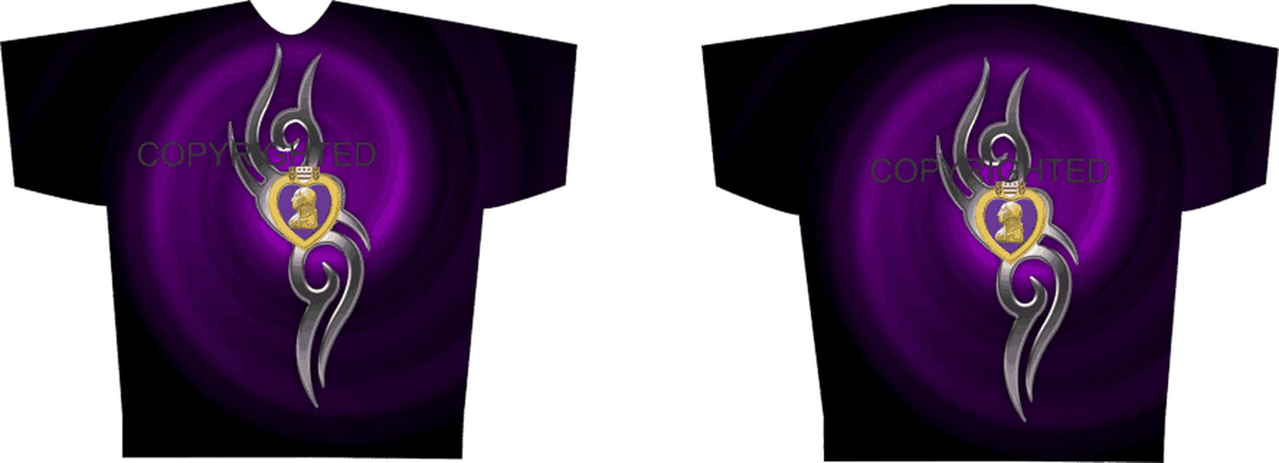 Full Print Tee Purple Heart Tribal