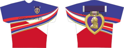 Custom Tee Red, White, Blue & Gold Stripes