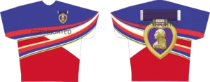 Patriotic-themed jerseys with medal emblem design.