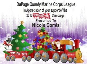 Train with toys for Tots campaign appreciation.