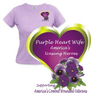 Purple Heart Wife T-shirt, supporting wounded veterans.