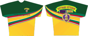 Green and yellow Vietnam veteran shirt design.