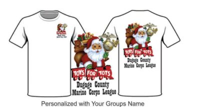 Santa-themed Toys for Tots T-shirts design.