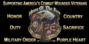 Eagle emblem supporting wounded veterans organization.