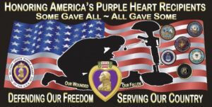 Honoring America's Purple Heart recipients banner.