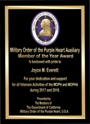 Military Order of the Purple Heart award.