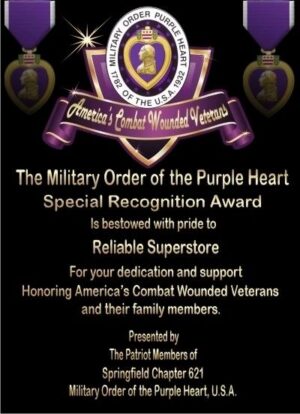 Military Order Purple Heart Special Recognition Award.