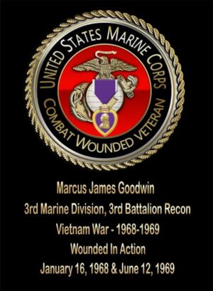 United States Marine Corps combat wounded veteran plaque.