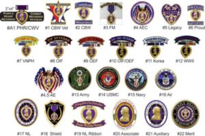 Military veteran and honor badges collection.