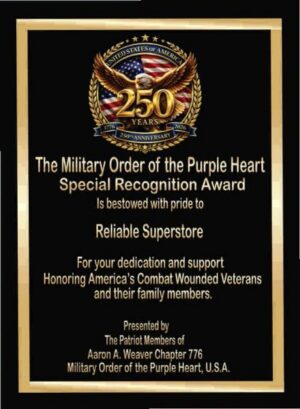 Military Order Purple Heart Special Recognition Award.