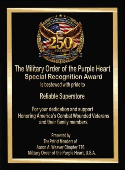 Military Order Purple Heart Special Recognition Award.