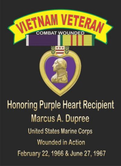 Vietnam Veteran Purple Heart recognition poster.