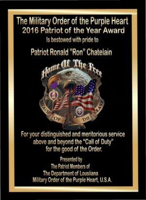 Military Order of the Purple Heart award.