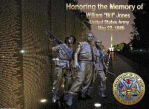 Vietnam War Memorial with soldier statues.