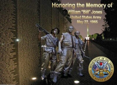 Vietnam War Memorial with soldier statues.