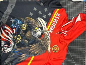 U.S. Veteran hoodie with eagle design.