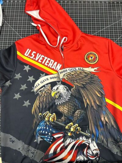 U.S. Veteran hoodie with eagle design.