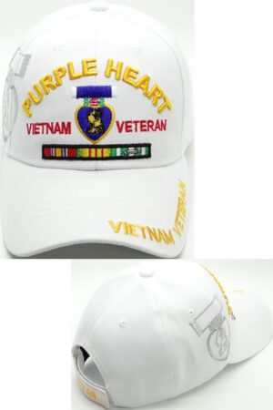 Vietnam Veteran White Purple Heart Hat