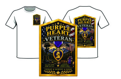 T Shirt Purple Heart Banner Shield