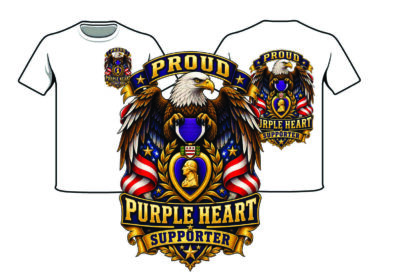 T Shirt Proud Purple Heart Shield