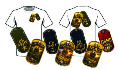 T Shirt Crossed Dog Tags Veteran