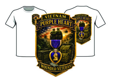 T Shirt Honoring Vietnam Purple Heart Veteran