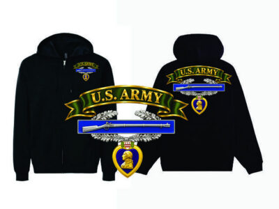 Army Combat Infantryman Badge & Purple Heart Full-Zip Hooded Sweat Jacket