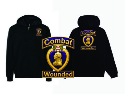 Purple Heart Hooded Full Zip Sweat Jacket-Combat Wounded