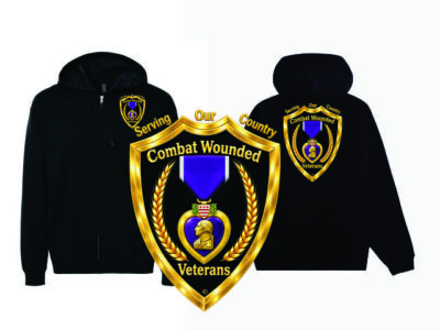 Purple Heart Hooded Full Zip Sweat Jacket-Defense Shield