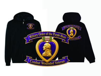 Purple Heart Hooded Full Zip Sweat Jacket-Ribbon Logo