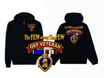 Purple Heart Hooded Full Zip Sweat Jacket-OEF Ribbon