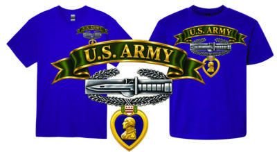 Army Combat Action Badge & Purple Heart T-Shirt (8 Colors)