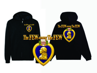 Purple Heart Hooded Full Zip Sweat Jacket-The Few with Heart