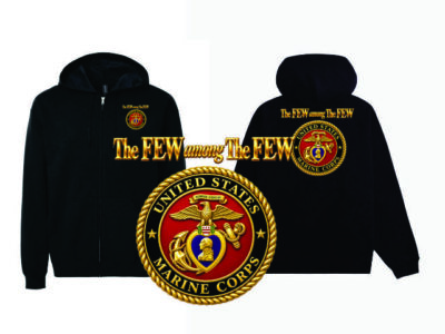 Purple Heart Hooded Full Zip Sweat Jacket-USMC PH