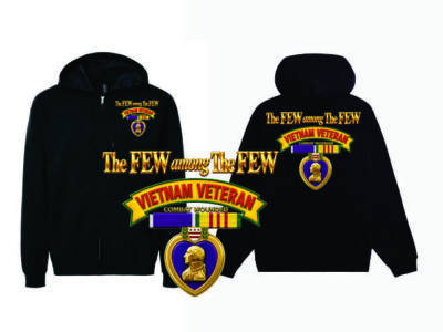 Purple Heart Hooded Full Zip Sweat Jacket-Vietnam Ribbon