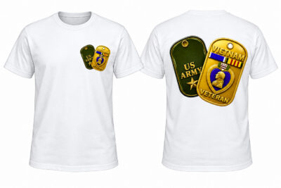 Crossed Dog Tags & Purple Heart — Campaign Choice T-Shirt (8 Colors)