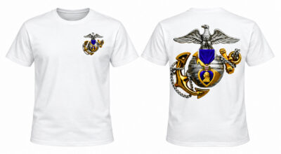 Marine Corps Officer EGA & Purple Heart T-Shirt (8 Colors)