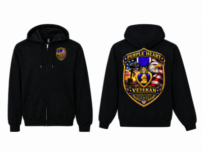 Purple Heart Veteran Shield Full-Zip Hooded Sweat Jacket