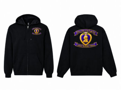Purple Heart Ribbon Logo Full-Zip Hooded Sweat Jacket