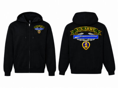 Army Combat Infantryman Badge & Purple Heart Full-Zip Hooded Sweat Jacket