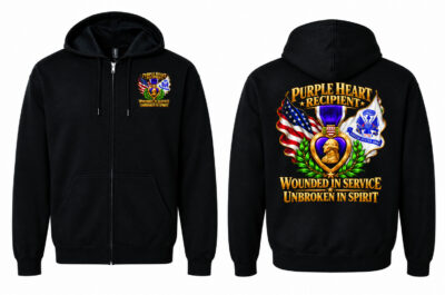 Unbroken in Spirit — Army Purple Heart Full-Zip Hooded Sweat Jacket